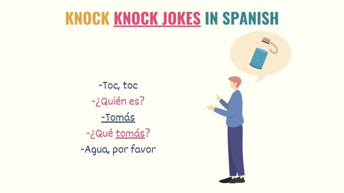 graphic with knock knock joke in spanish