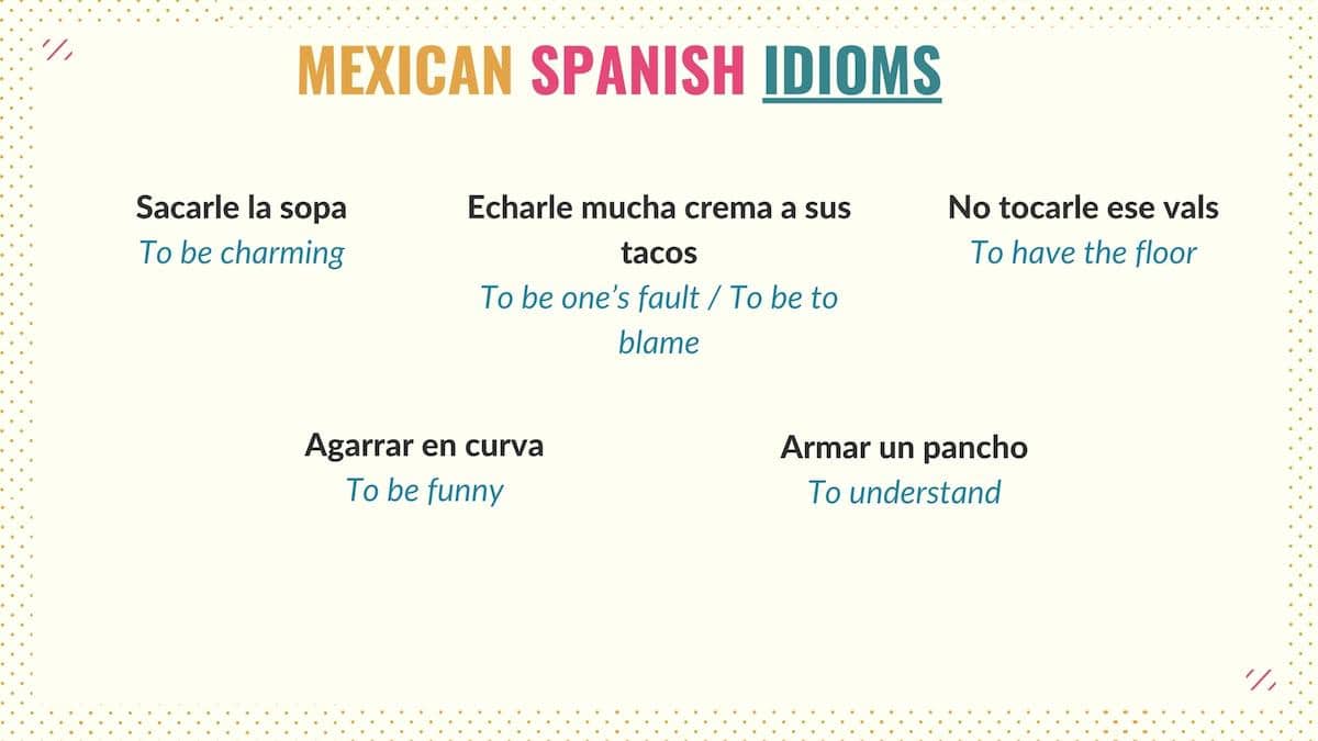 graphic with common mexican idioms