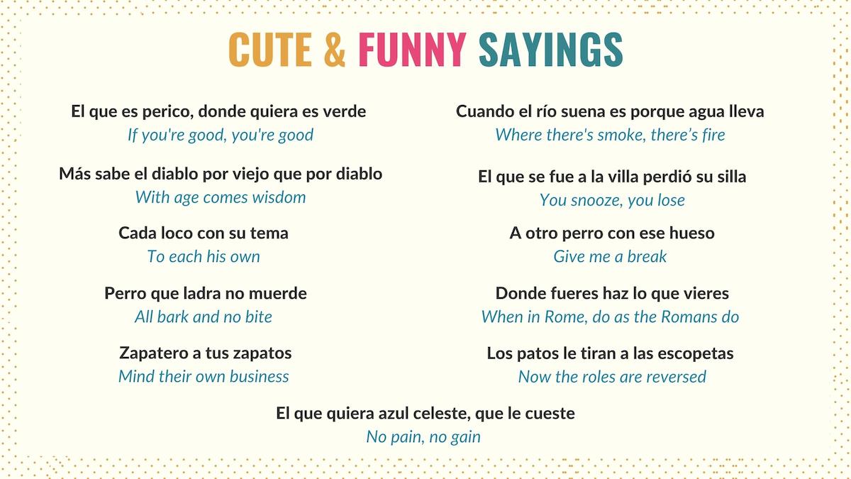 graphic with funny sayings in spanish