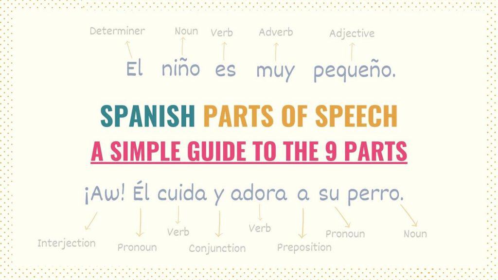 Parts Of Speech In Spanish A Simple Guide To The 9 Parts