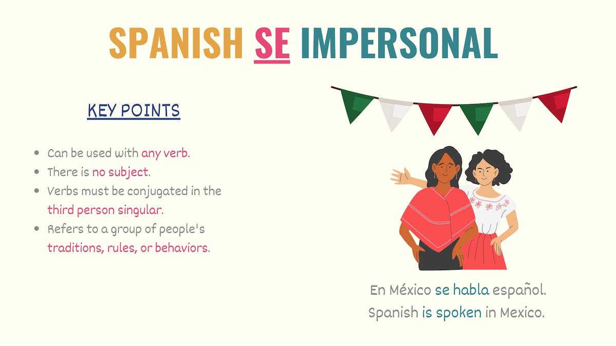 graphic explaining how impersonal se in spanish works