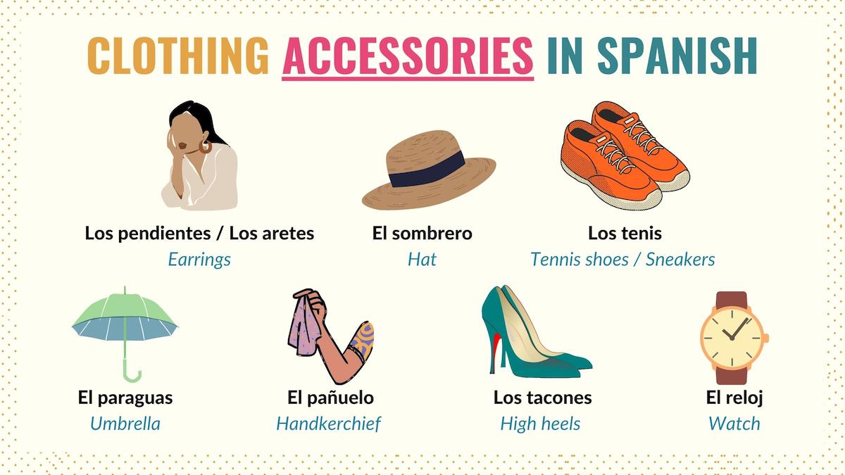 graphic with accessories in spanish